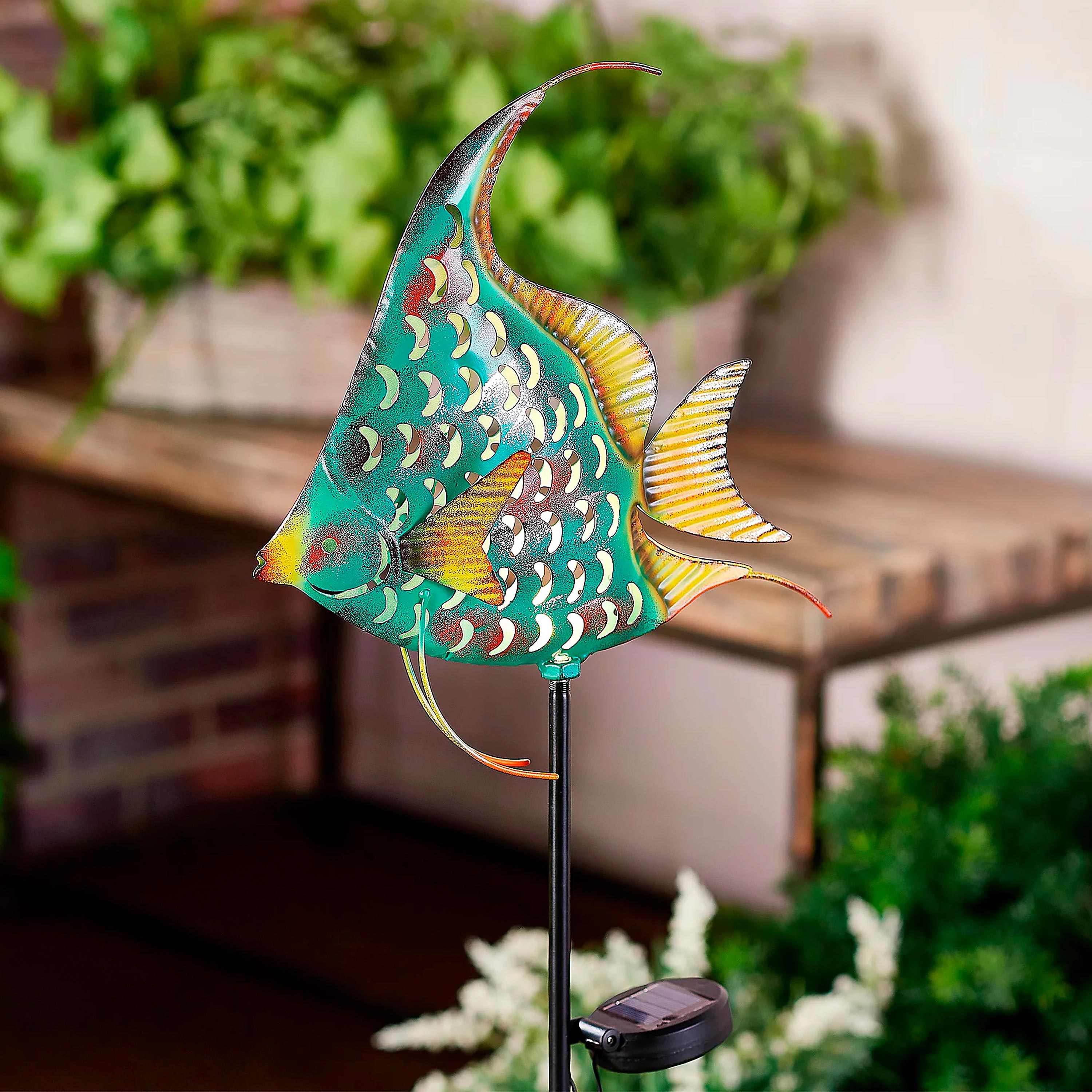 Laser Cut Solar Fish Garden Stake - Angel Fish