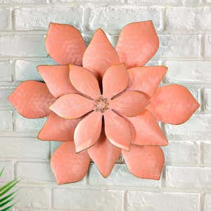 Oversized Indoor/Outdoor Metal Flower Wall Art - Yellow