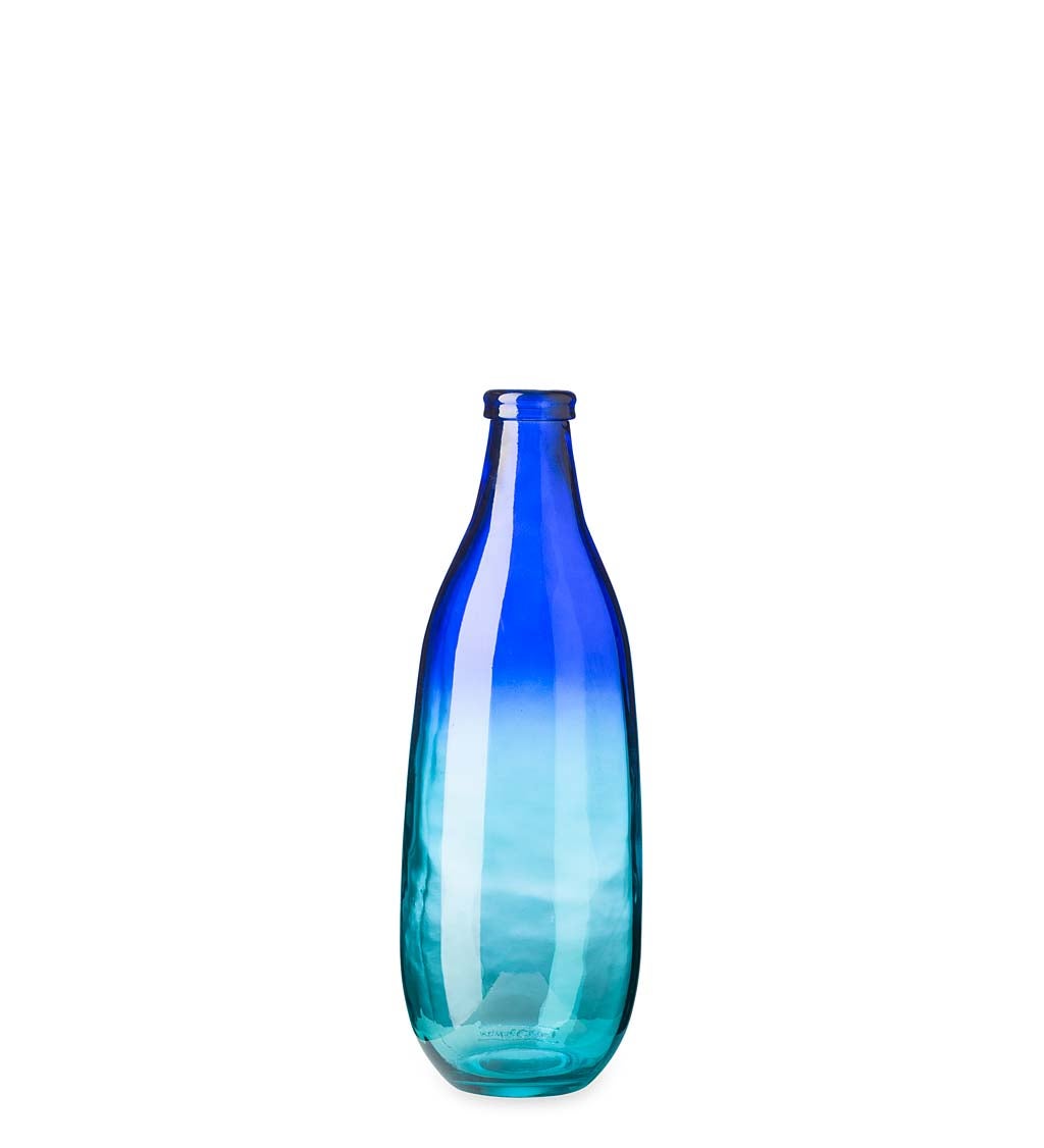 Blue Ombre Elongated Vase, Short