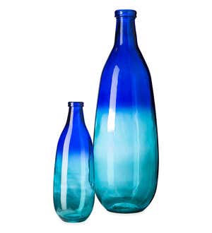 Blue Ombre Elongated Vase, Short