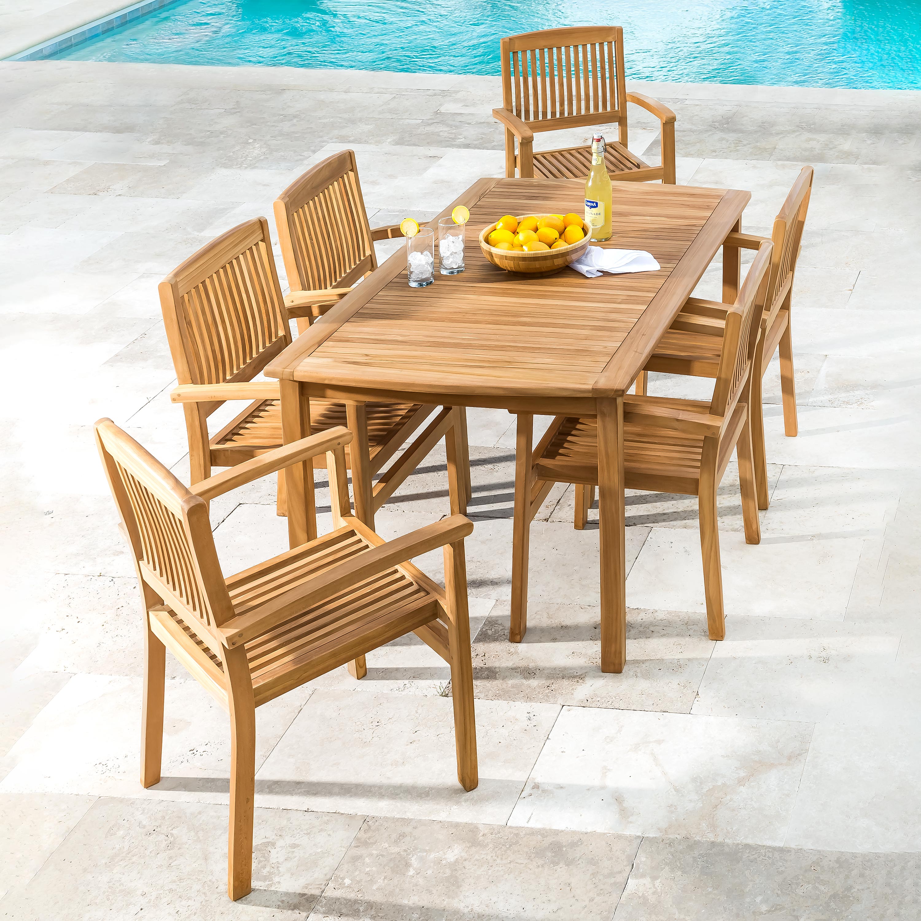 Teak Dining Set, 7-Piece Set