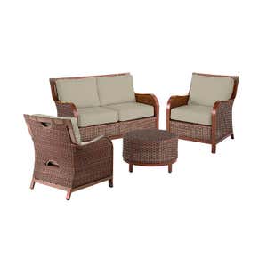 Urbanna Premium Wicker Four Piece Set with Luxury Cushions