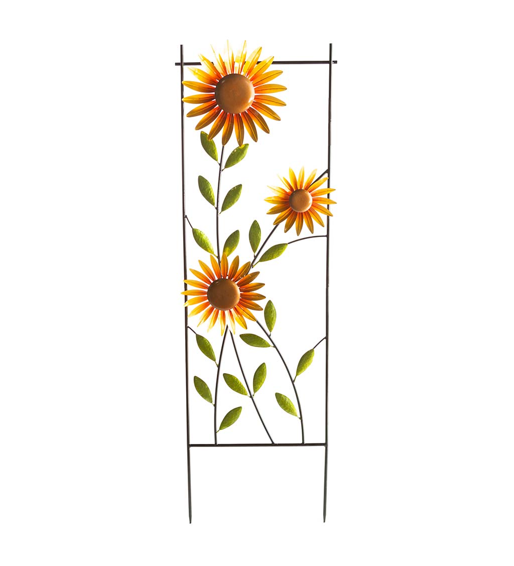 Spinning Sunflower Metal Garden Trellis | Plow & Hearth