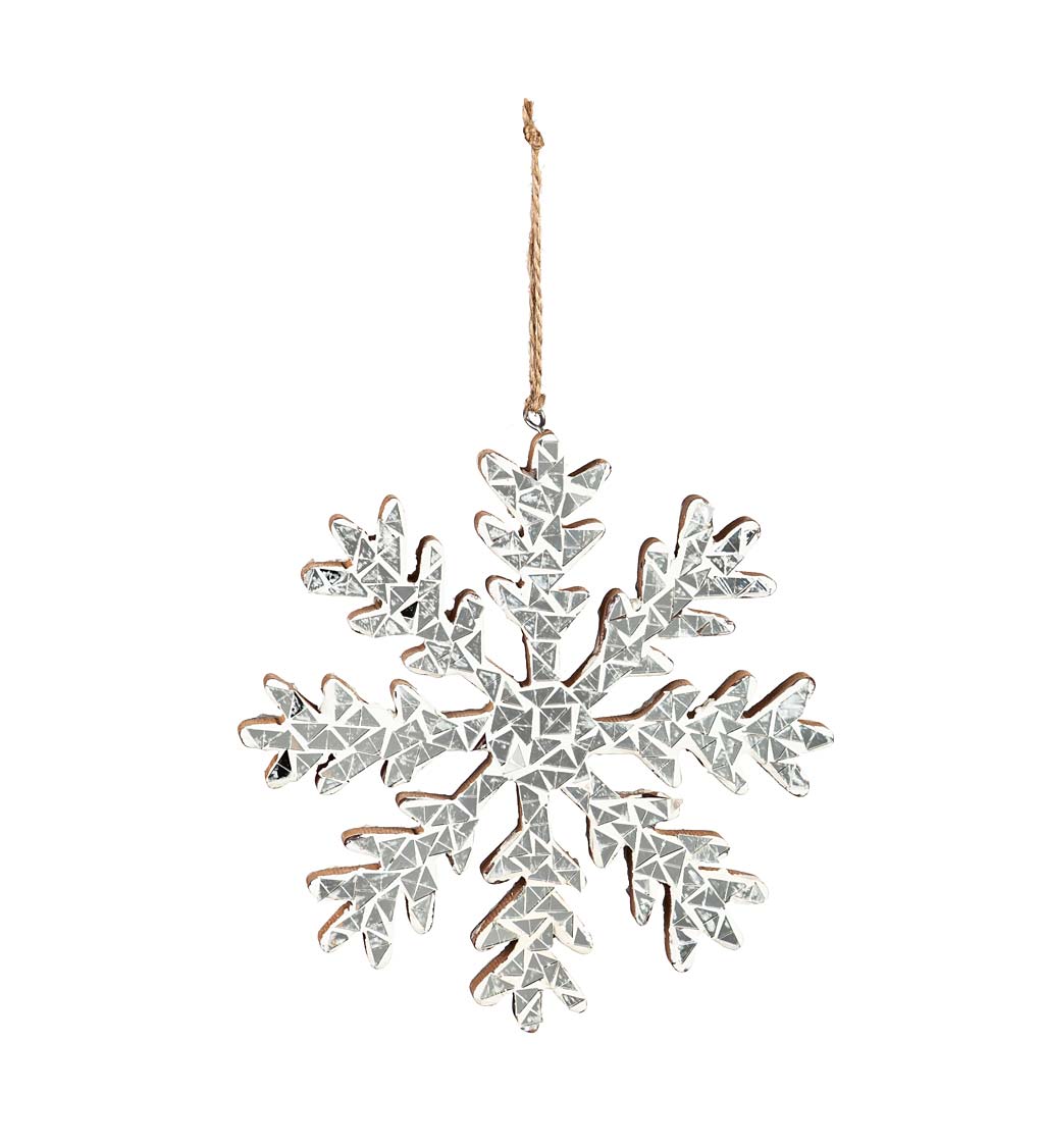 Mosaic Mirror Snowflake Christmas Tree Ornament | Plow & Hearth