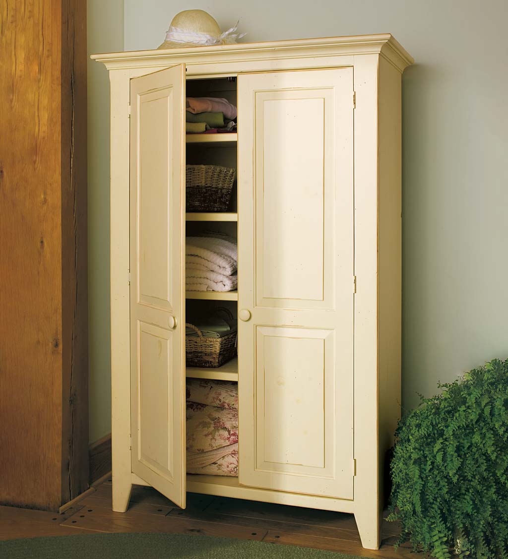 Handcrafted Linen Cupboard - Avocado Green | Plow & Hearth