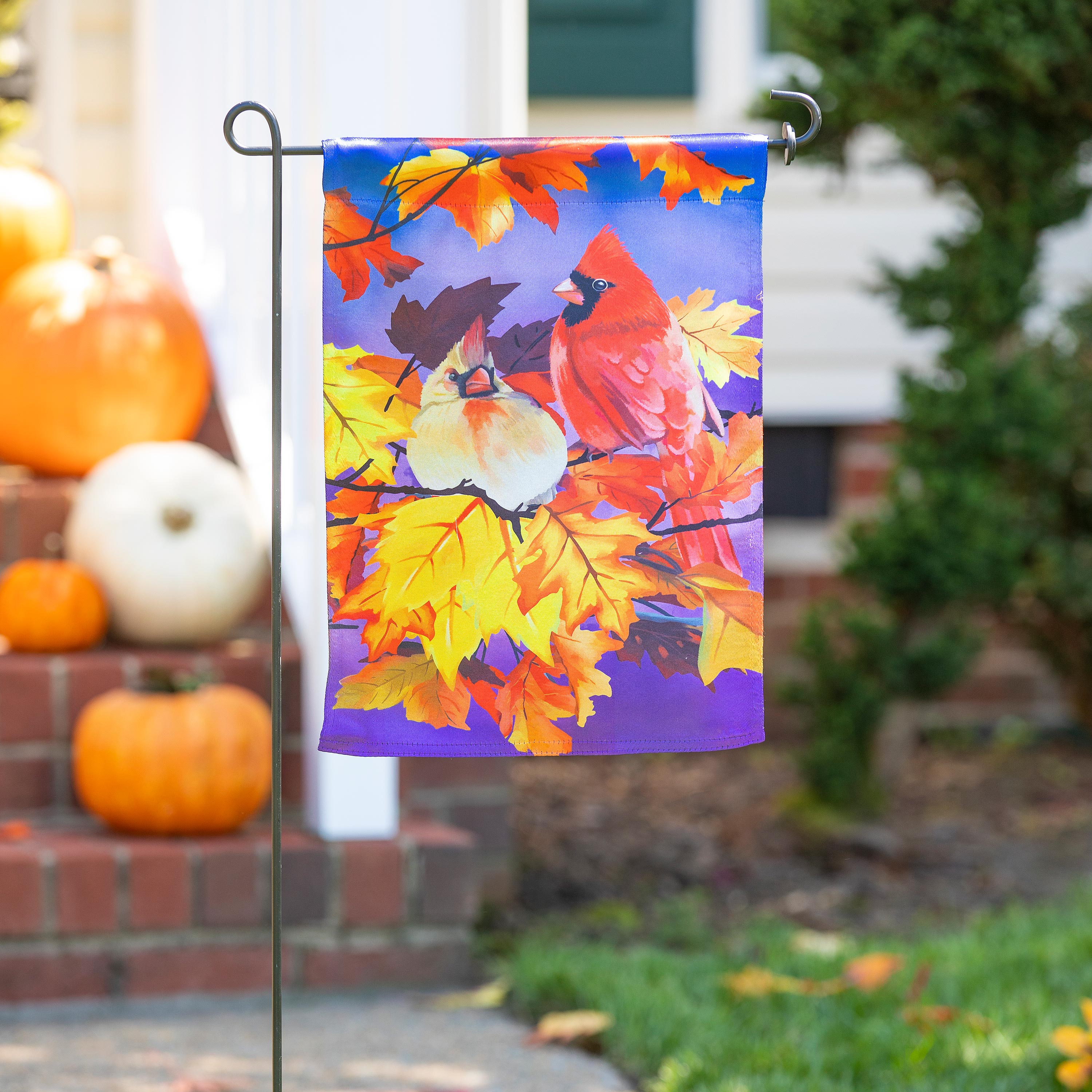 Cardinal Wreath Welcome Garden Flag