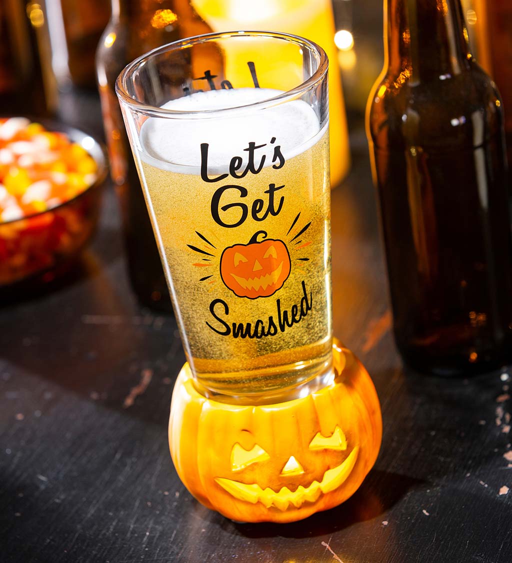 Pumpkin Beer Can Glass, Halloween Beer Can Glass