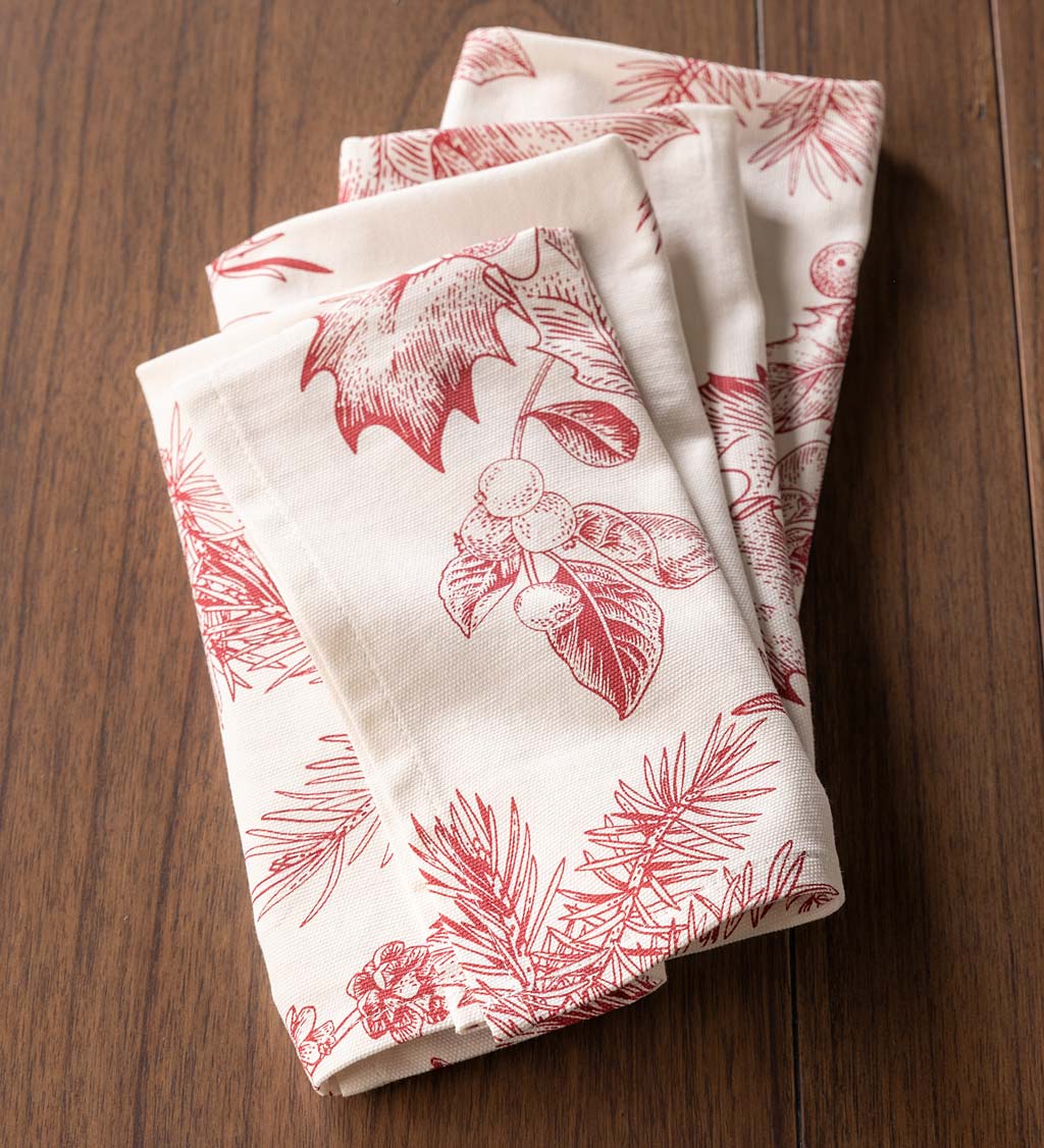 Winter Toile Dish Towel Set