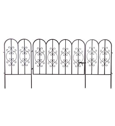 Montebello Iron Garden Fencing with Gate - Gunmetal | Plow & Hearth