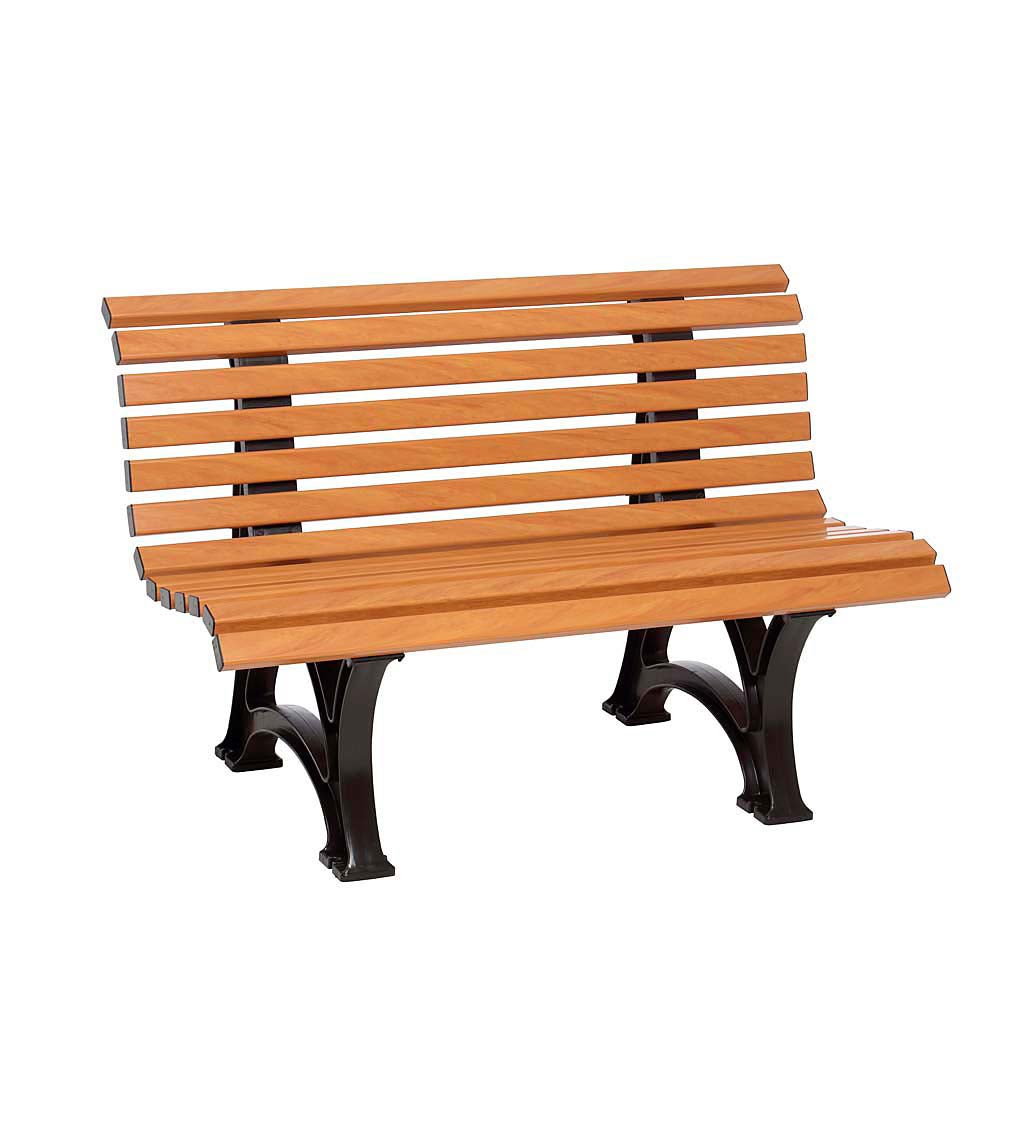 Ergonomic Weatherproof PVC Garden Bench - Green | Plow & Hearth