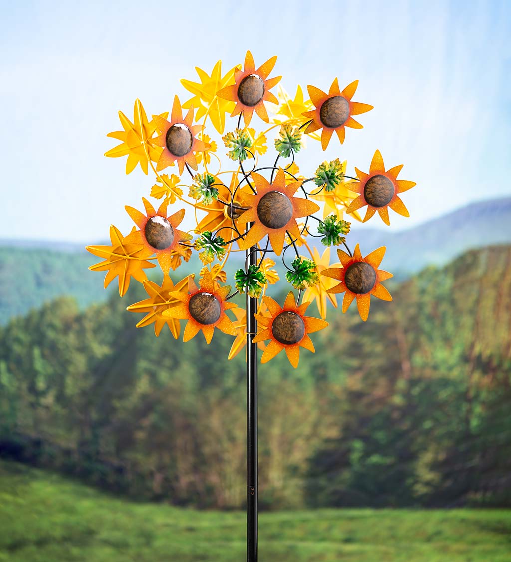 Sunflower Garden Metal Wind Spinner | Plow & Hearth