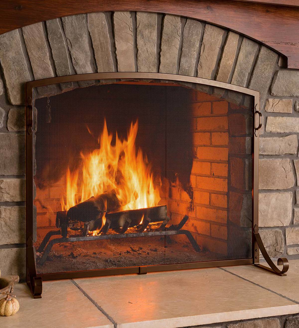 Arched Top Flat Guard Fireplace Screen | Plow & Hearth