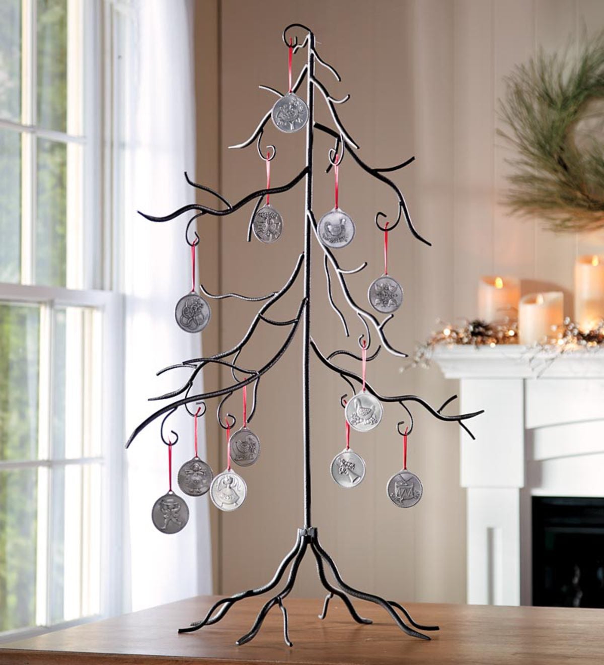 12 Days Of Christmas Pewter Ornaments And Ornament Tree Set | Plow & Hearth