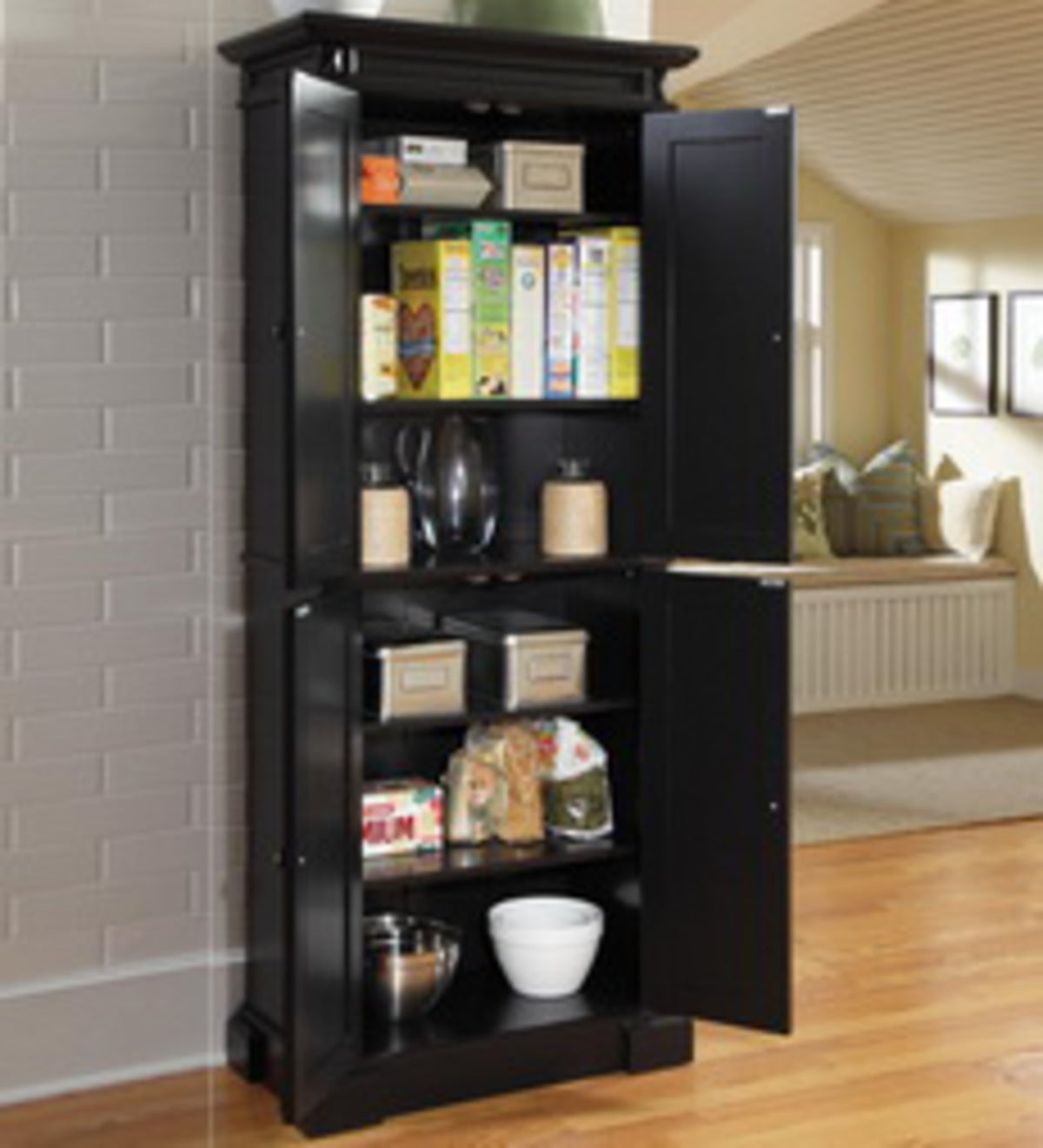 HOMCOM Freestanding Modern Door Kitchen Pantry, Storage Cabinet ...