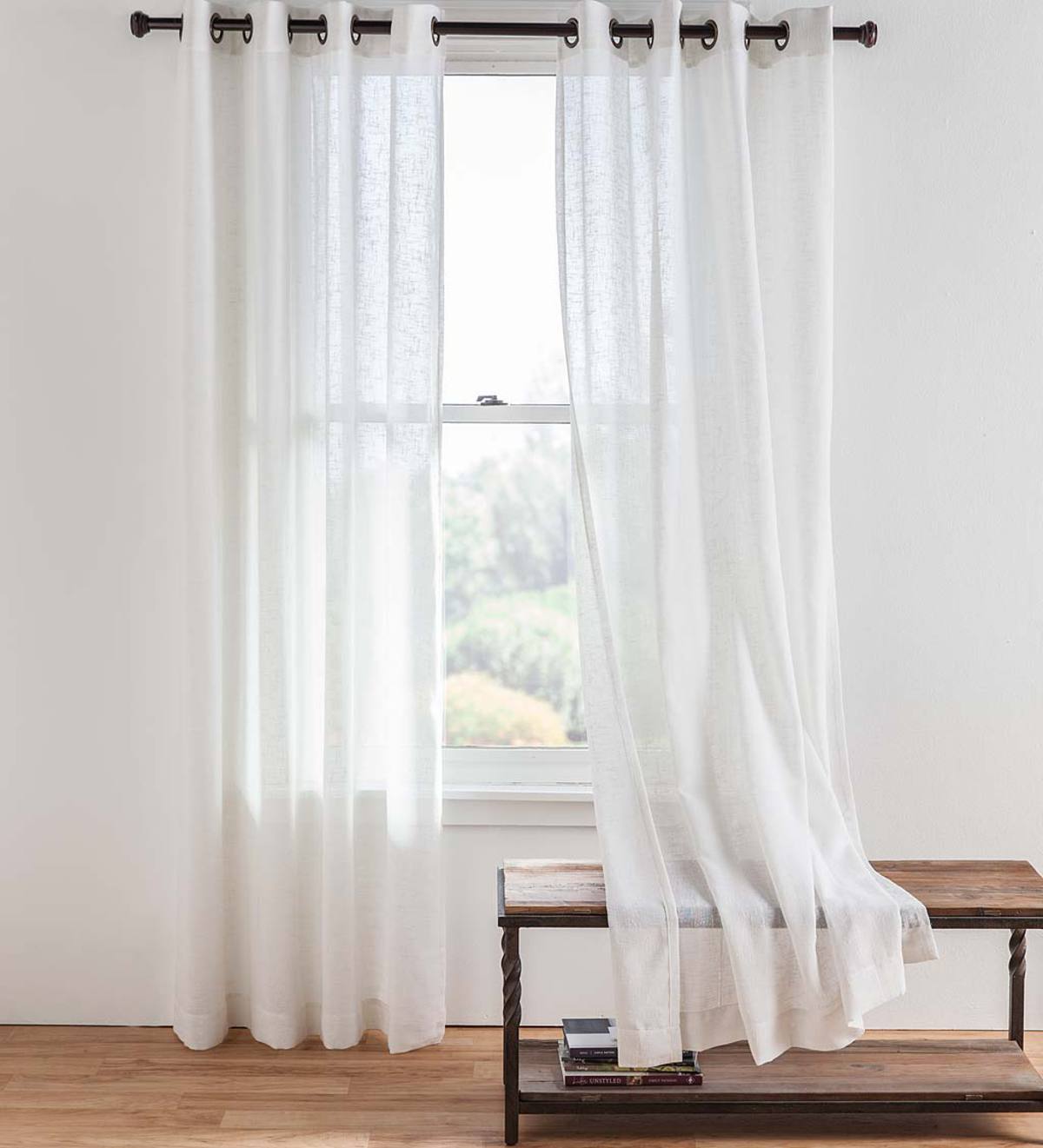 Sheer Linen Panel with Grommets | Plow & Hearth