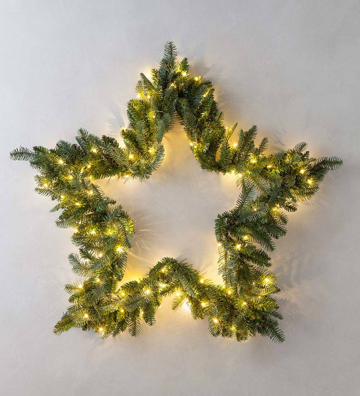 Large Holiday Star Wreath  Plow & Hearth