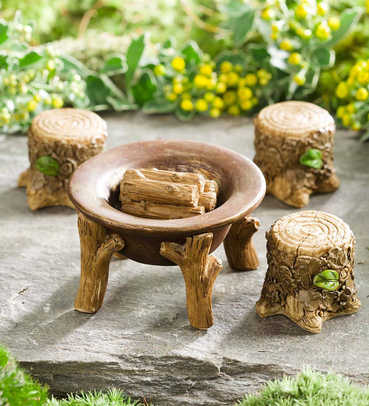 Miniature Fairy Garden Fire Pit Set Plowhearth