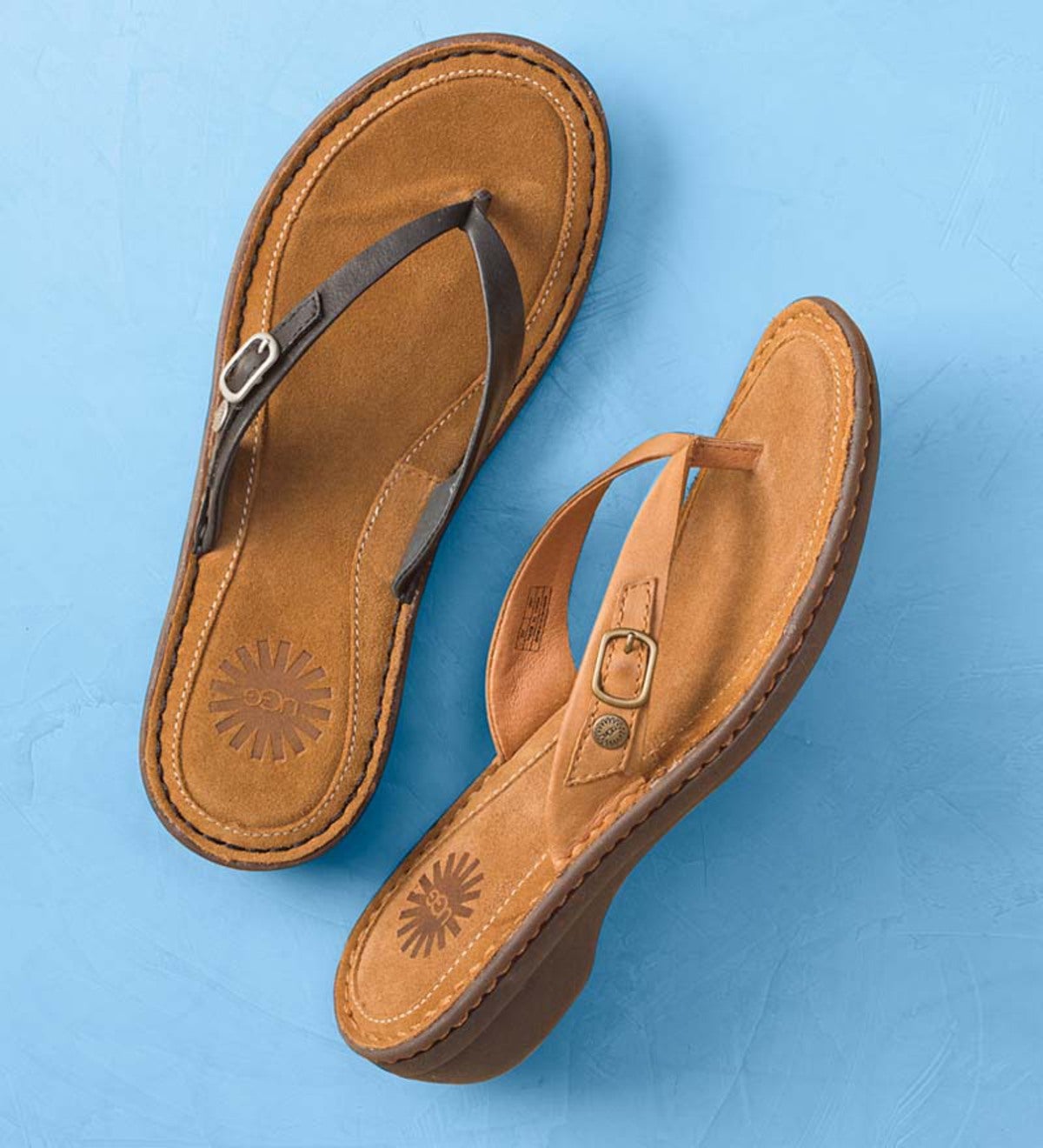UGG® Australia Kallani Leather Thong Sandals | PlowHearth