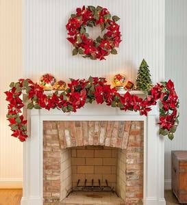 Lighted Poinsettia Holiday Accents | Plow & Hearth