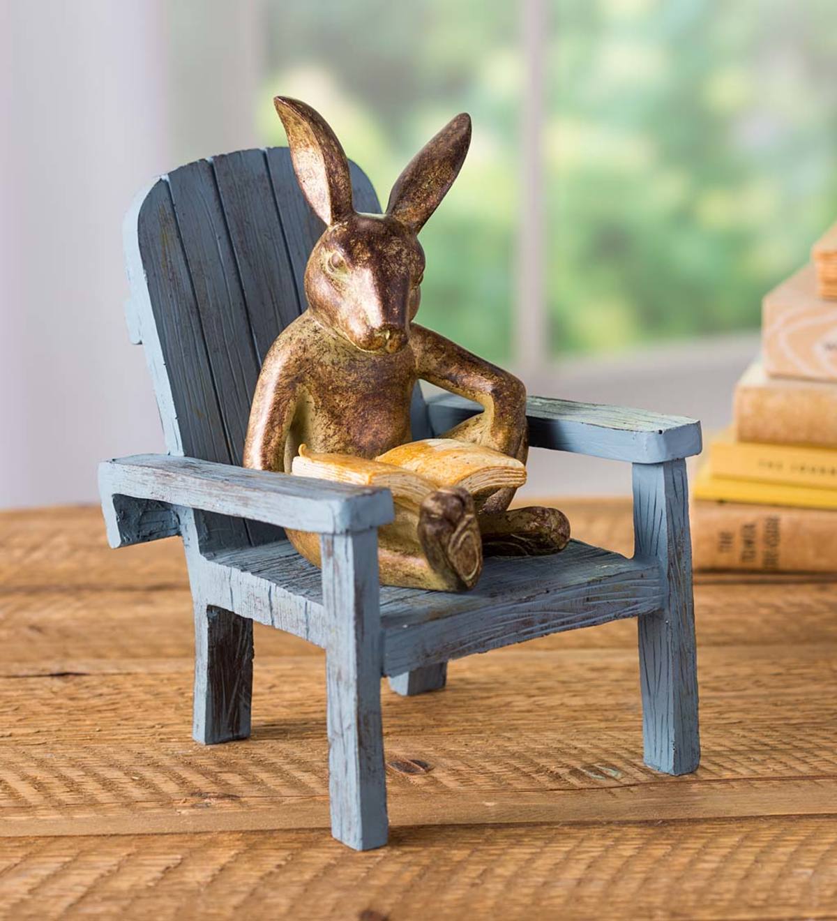 wooden rabbit statue