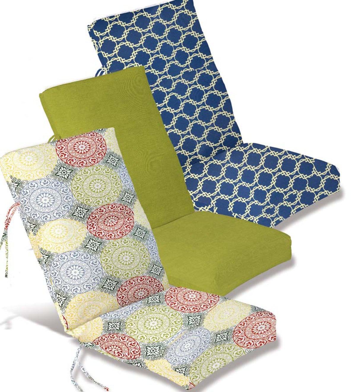 Sale Polyester Classic High Back Chair Cushion With Ties 46 X 20 With   P35679x 