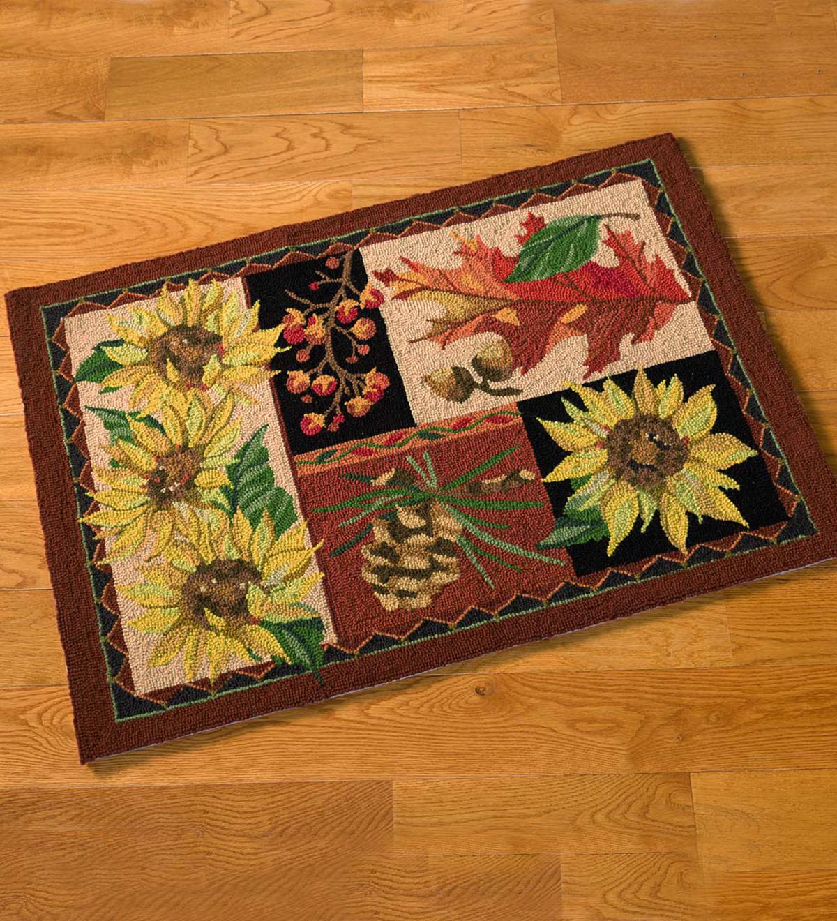 Autumn Collage Wool Accent Rug | Plow & Hearth