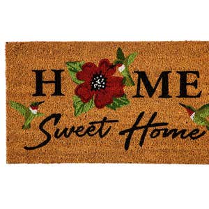 Home Décor Collection Welcome Natural/Multicolor Floral Coir