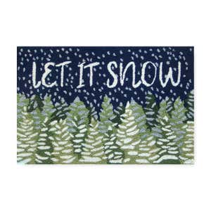 Indoor/Outdoor Hand-Hooked Let It Snow Accent Rug, 30 x 48