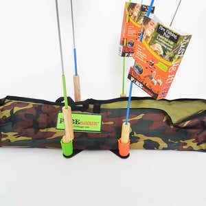 3-Piece Campfire Cooking Fishing Rod Roasters with Camo Bag Set - Camo
