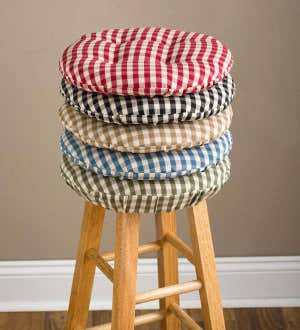 Non Slip Gingham Bar Stool Pad Black Plowhearth